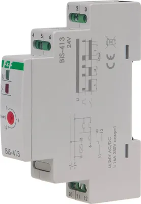 Produktbild von Relais BIS-413 24V bistabil AC/DC 16A Hutschienenmontage mit Timer 1-12min
