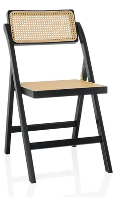 Produktbild von hjh LIVING Klappstuhl aus Bambus mit Wiener Geflecht TUDELA Bamboo Holzklappstuh