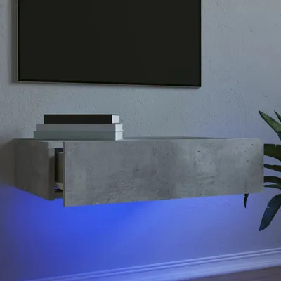 Produktbild von Möbel TV-Schrank mit LED-Leuchten Betongrau 60x35x15,5 cm - TV-Schränke &4209