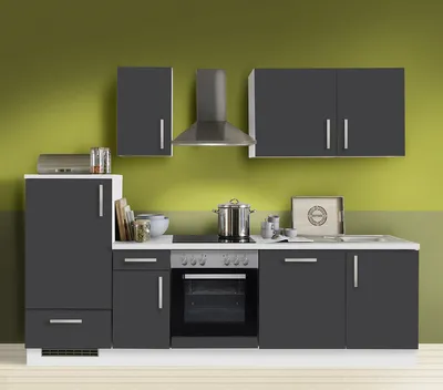 Produktbild von Küchezeile mit E-Geräten Premium Schiefer grau 270cm MANCHESTER-87 inklusive Geschirrspüler