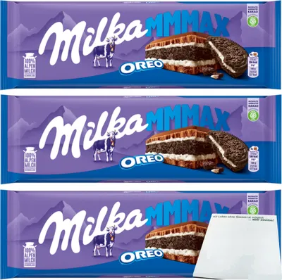 Produktbild von Milka Oreo Schokolade MMMAX 3er Pack (3x300g Großtafel) + usy Block
