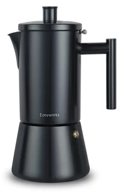 Mokkakanne 6 Tassen 300 ml Edelstahl Induktion mattschwarz