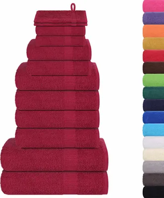 Immagine prodotto di Set di asciugamani 12 pezzi FROGN Bordeaux 360 g/m²