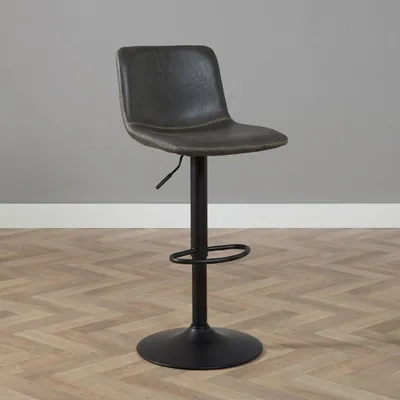 Produktbild von Bronx71 Barhocker Leder Texas höhenverstellbar anthrazit 60-76 cm