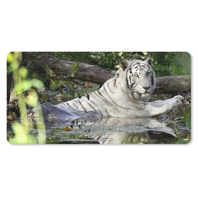 Produktbild von MuchoWow® Mauspad Mousepad Weißer Tiger im Wasser 60x30 cm - Mousepads - Maus Mat - Pad - Mausunterlage - Nachhaltig