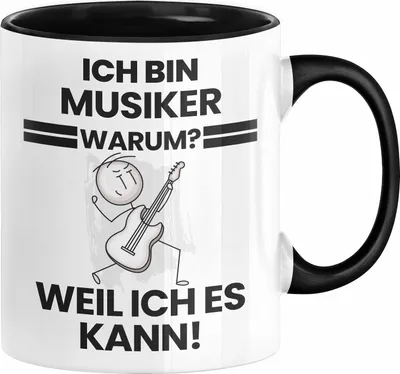 Produktbild von Musiker Geschenk Tasse Lustiger Spruch Ich Bin Musiker Warum Weil Ich Es Kann Geschenkidee Bester Musiker Geburtstag Kaffee-Becher (Schwarz)