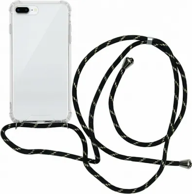 Image de imoshion Coque arrière transparente avec cordon pour Apple iPhone 8 Plus / 7 Plus - Noir et or