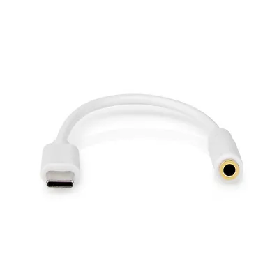 Immagine prodotto di Adattatore USB-C Nedis - USB 2.0 - USB-C maschio - 3,5 mm femmina - 0,10 m - Rotondo - Nichelato - PVC - Bianco - Scatola