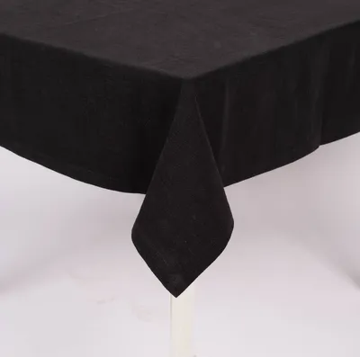 Produktbild von Tischdecke Leinen mit BW-Anteil schwarz von SCHÖNER LEBEN.  Größe 130x240cm