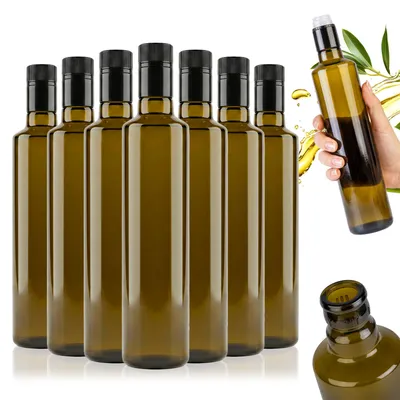 Zdjęcie produktu dla 20x Butelki szklane Dorica Guala 500ml oliwkowa na oliwę, ocet, olej - Zestaw butelek z zakrętką typu Guala