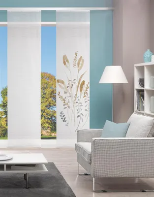 Zdjęcie produktu dla Vision S  Vision S | Kurtyna przesuwna z nadrukiem cyfrowym imitującym bambus | Ayene 260 x 60 cm 1x ścianka przesuwna wraz z wózkiem do paneli i listwą zaciskową w kolorze piaskowym
