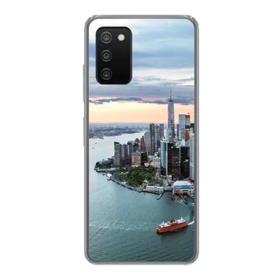 Produktbild von MuchoWow® Handyhülle Schutzhülle Hülle für Samsung Galaxy A03s Luftaufnahme von New York Silikon Softcase Handy Hülle - Schutz