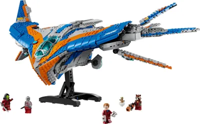 Produktbild von LEGO Marvel Guardians of the Galaxy: Die Milano, baubares Raumschiff-Modell mit 4 Superhelden-Minifiguren, Avengers Flieger für Weltraumabenteuer, Geschenk für Jungen und Mädchen 76286