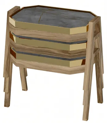Produktbild von Elegantes graues Couchtisch-Set aus Holz für modernes Wohnzimmer