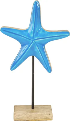 Produktbild von Seestern Deko Blau Holz Maritim Mangoholz H25cm