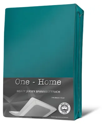 Produktbild von Jersey Spannbettlaken Spannbetttuch weiche Heavy Baumwolle mit Rundumgummizug, Farbe:Petrol, Größe:180 - 200x200 cm Split Topper