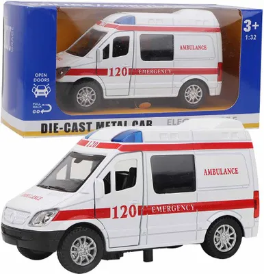 Produktbild von 1:32 Mini -Stimulationslegierung im Ambulanzwagen und Lichtmodell Spielzeugfahrzeug (rot)