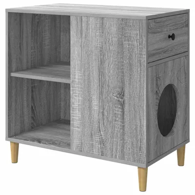 Obrázok produktu pre vidaXL, mačací domček Sonoma, sivý, 72 x 42,5 x 70 cm, drevotrieska
