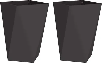 Immagine prodotto di vidaXL Fioriera 2 pezzi Nero 50 x 50 x 75 cm Acciaio