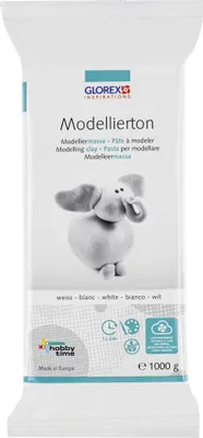 Produktbild von Glorex Modellierton weiß 1000 g