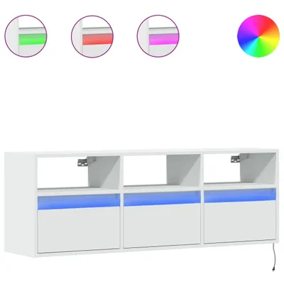 Obrázek produktu pro Nástěnná TV skříňka s LED osvětlením bílá 130 x 31 x 45 cm