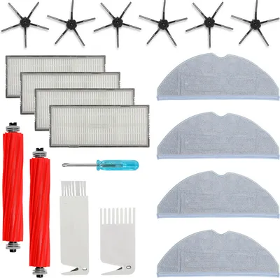 Produktbild von Yakimz Zubehör Set, Ersatzteile Kit für Roborock S7(2 Walzenbürsten,4 Filter,6 Seitenbürsten,4 Mop-Tücher,2 Bürste,1 Schraubenzieher)