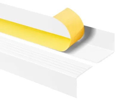 Obrázek produktu pro QUEST Schodová lišta PVC , 1.5m, Samolepicí, Protiskluzová schodová hrana, schodový profil, ochrana schodů, RGP, bílá
