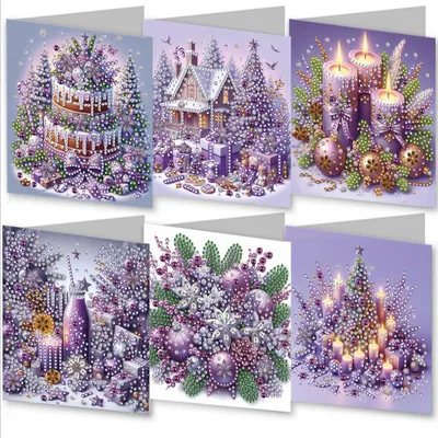 Image de Solidchoice - Ensemble de cartes de vœux de Noël à peindre soi-même avec des diamants