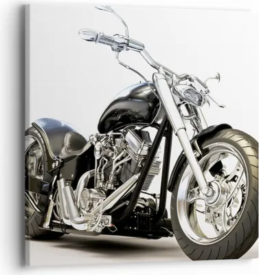 Produktbild von Bild auf Leinwand - Leinwandbild - Motorrad Motor Geschwindigkeit Chrom - 40x40cm - Wand Bild - Wanddeko - Leinwanddruck - Bilder - Kunstdruck - Leinwand bilder - Wandkunst - AC40x40-2427