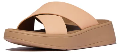 Productafbeelding van FITFLOP F-Mode leren platformsandalen, lichtbruin, maat 39