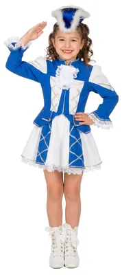 Produktbild von Blaues Majorettenkostüm für Mädchen - 104 (4-6 Jahre)