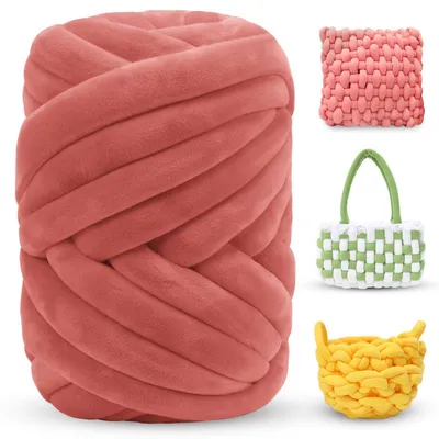 Immagine prodotto di Lana per uncinetto e maglia, 500g, colore "Rostrot", filato spesso, ideale per principianti, per realizzare coperte, borse e altri progetti