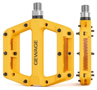 Obrázek produktu pro Pedály na kolo, nylonové vlákno, MTB, s reflexními prvky, 9/16 palců, protiskluzové, žluté