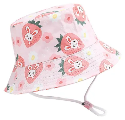 Produktbild von Sonnenhut Kinder 1-8 Jahre Jungen Mädchen Baumwolle Mesh Erdbeer-Kaninchen