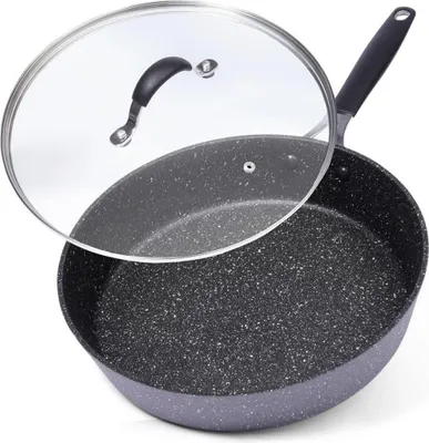 Immagine prodotto di Orion | Padella - Alluminio - 28 cm - Rivestimento antiaderente - Con coperchio in vetro - Adatto all'induzione