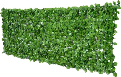 Produktbild von Künstlicher Heckenzaun, für den Außenbereich, Blattstil, Hellgrün, 300x0x100 cm