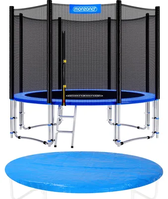 Produktbild von MONZANA® Trampolin Ø 366 cm SÜD GS Zertifiziert Komplettset inkl. Sicherheitsnetz, Leiter, Randabdeckung & Wetterplane Kindertrampolin Gartentrampolin