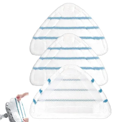 Produktbild von Dampfreiniger Ersatzpads - Dreieckige Mikrofaser-Bodentücher - Für Dampfbesen - 3 Stück
