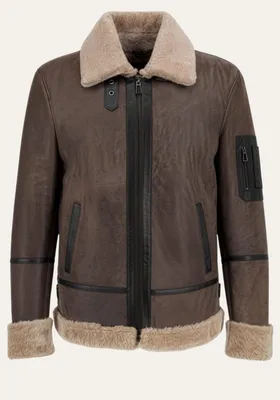 Produktbild von Shearling Lammfelljacke „Flyer Jack“ – Klassischer Pilotenlook in  - Größe: 4XL