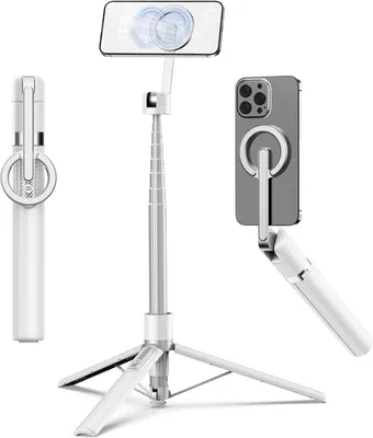 Image de Trépied télescopique pour selfies, 173 cm, magnétique, en aluminium, rotatif à 360°, avec télécommande, idéal pour les voyages