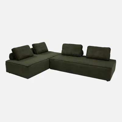 Produktbild von sweeek - 2er-Set modulare 2-Sitzer Sofas mit Cordbezug - Dunkelgrün