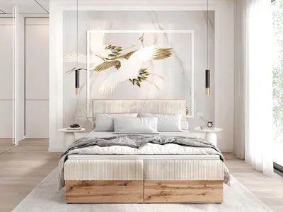 Produktbild von Boxspringbett TILIA-200x200cm Bettkästen|Topper|Doppelbett|Bonellmatratze|Cord Stoff |Polsterbett|Wotan Plattet-Beige