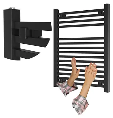 Obrázek produktu pro Granitan - Koupelnový radiátor - Žebříkový radiátor 80x60 cm - Radiátor černý - 437 W - BERGEN