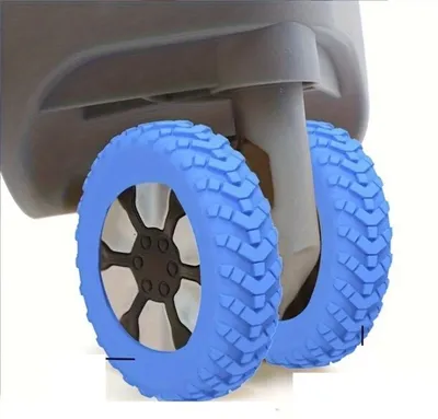 Produktbild von GKA 8 Stück blau Premium Silikon Radschutzabdeckung für Koffer Rollen Überzug leise