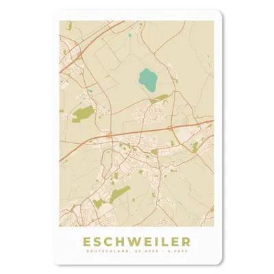 Produktbild von MuchoWow® Mauspad Mousepad Stadtplan - Eschweiler - Karte - Vintage 40x60 cm - Mousepads - Maus Mat - Pad - Mausunterlage - Schreibtisch Accesoire