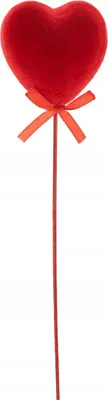Produktbild von Rotes Samtherz auf einem Stock, Valentinstagsdekoration, 27 cm