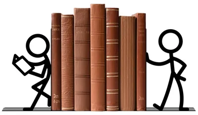 Immagine prodotto di Omgoods - Porta libri in metallo robusti per scaffali (set di 2)