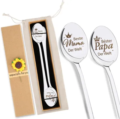 Image de Coffret cadeau pour maman et papa : cuillères pour maman et papa