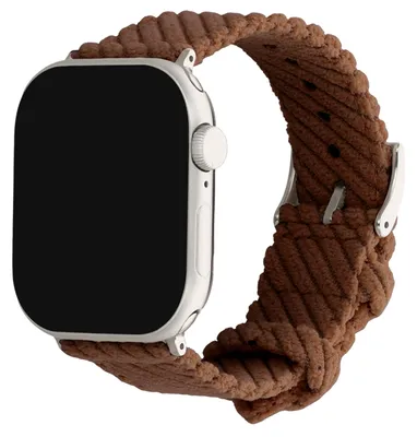 Immagine prodotto di Bracciale in velluto a coste per Apple Watch | 44/45/46/49 mm - Marrone