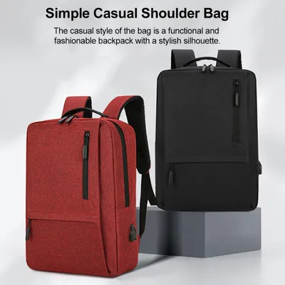 Immagine prodotto di Zaino da 15,6 pollici per laptop e tablet, con ampia capacità e numerose tasche, realizzato in tessuto Oxford idrorepellente, dotato di spallacci ergonomici per ridurre il peso, interfaccia USB per la ricarica e un design versatile adatto a uomini e donne per tutti i tipi di viaggio